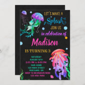 Invitation à l'anniversaire de la méduse Sous la m (Devant / Derrière)