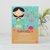 Invitation à l'anniversaire de la mignonne sirène (Debout devant)