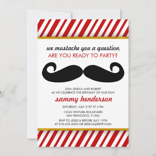 Invitation à l'anniversaire de la Moustache (Devant)