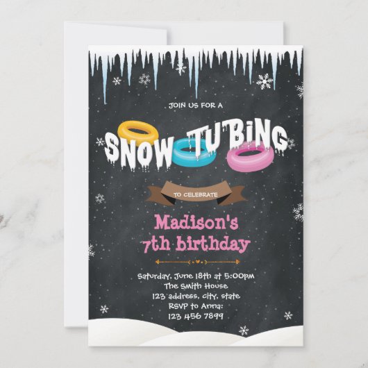 Invitation à l'anniversaire de la neige tueuse (Devant)