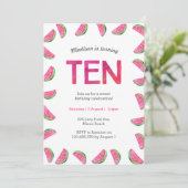 Invitation à l'anniversaire de la pastèque pour le (Debout devant)