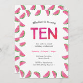 Invitation à l'anniversaire de la pastèque pour le (Devant / Derrière)