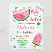 Invitation à l'anniversaire de la pastèque Une dan (Devant / Derrière)