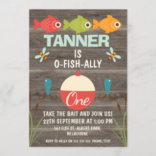 Invitation à l'anniversaire de la pêche d'un poiss