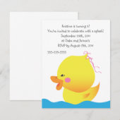 Invitation à l'anniversaire de la petite fille en  (Devant / Derrière)