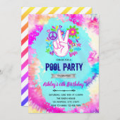 Invitation à l'anniversaire de la piscine de teint (Devant / Derrière)