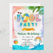 Invitation à l'anniversaire de la piscine de teint (Devant / Derrière)