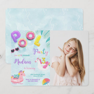 Invitation à l'anniversaire de la piscine, invitat