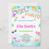 Invitation à l'anniversaire de la piscine pour fil (Devant)