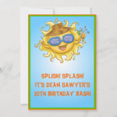 Invitation à l'anniversaire de la piscine pour gar (Dos)