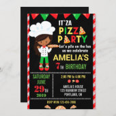 Invitation à l'anniversaire de la pizza Petite che (Devant / Derrière)