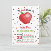 Invitation à l'anniversaire de la pomme - Pomme de (Debout devant)