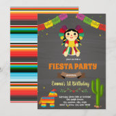 Invitation à l'anniversaire de la poupée mexicaine (Devant / Derrière)