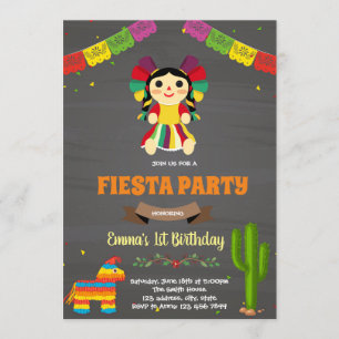 Invitation à l'anniversaire de la poupée mexicaine