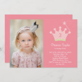 Invitation à l'anniversaire de la Princess Party (Devant / Derrière)