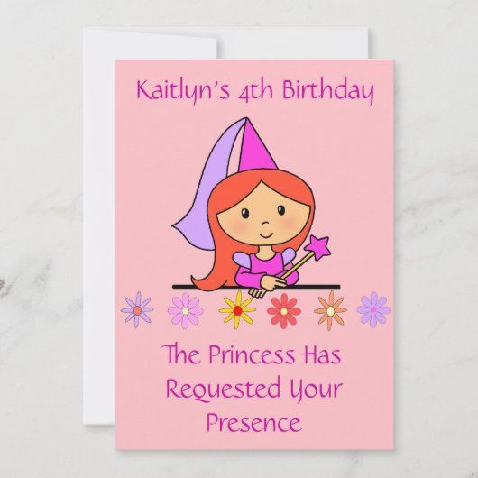 Invitation à l'anniversaire de la princesse (Devant)