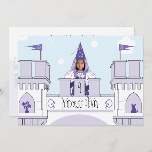 Invitation à l'anniversaire de la princesse (Devant / Derrière)