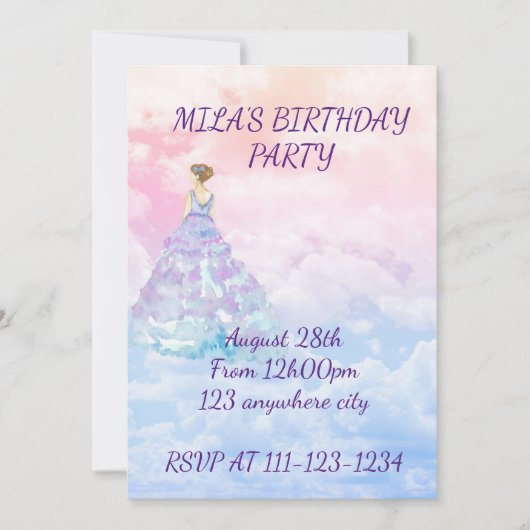 Invitation à l'anniversaire de la princesse (Devant)