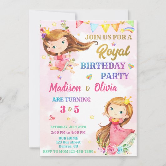 Invitation à l'anniversaire de la princesse (Devant)