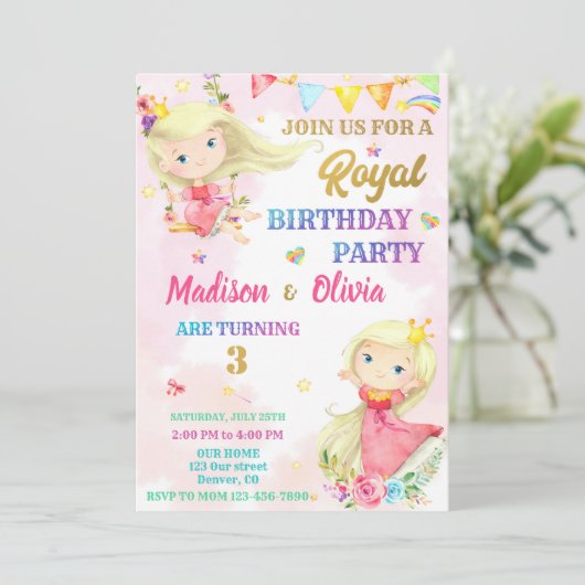 Invitation à l'anniversaire de la princesse (Debout devant)