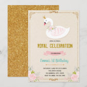 Invitation à l'anniversaire de la princesse Swan (Devant / Derrière)