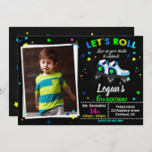 Invitation à l'anniversaire de la Roller Invitatio (Devant / Derrière)