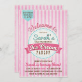 Invitation à l'anniversaire de la salle de crème g (Devant / Derrière)