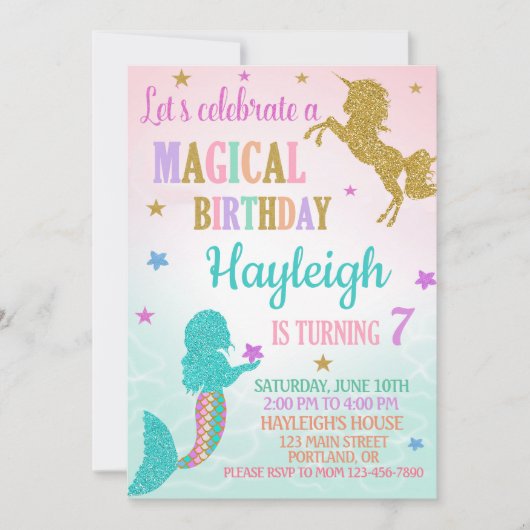 Invitation à l'anniversaire de la Sirène et de la (Devant)