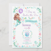 Invitation à l'anniversaire de la sirène Fête de s (Devant)