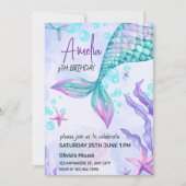 Invitation à l'anniversaire de la Sirène modifiabl (Devant)