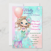 Invitation à l'anniversaire de la Sirène - Personn (Devant)