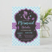 Invitation à l'anniversaire de la sirène sous le S (Debout devant)