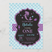 Invitation à l'anniversaire de la sirène sous le S (Devant / Derrière)