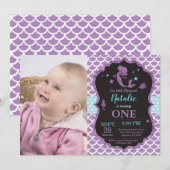 Invitation à l'anniversaire de la sirène sous le S (Devant / Derrière)