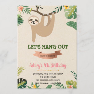 Invitation à l'anniversaire de la Sloth Girl