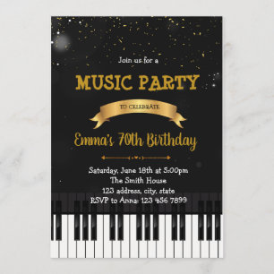 Invitation à l'anniversaire de la soirée piano mus