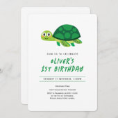 Invitation à l'anniversaire de la tortue (Devant / Derrière)