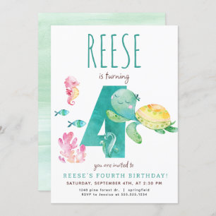 Invitation à l'anniversaire de la Tortue de mer