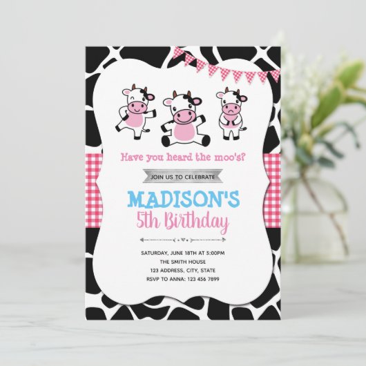 Invitation à l'anniversaire de la vache (Debout devant)