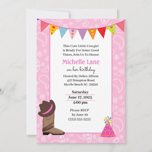 Invitation à l'anniversaire de la vache (Devant)