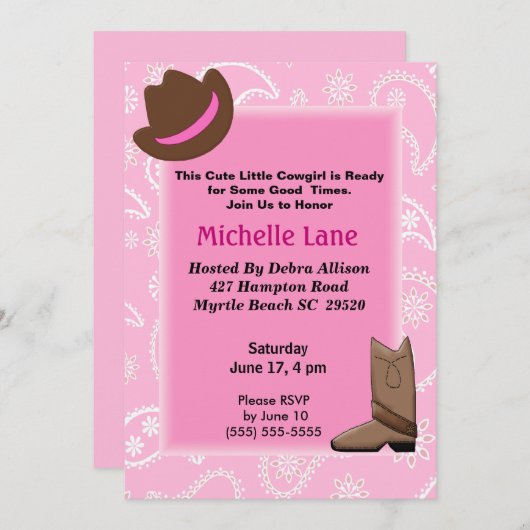 Invitation à l'anniversaire de la vache (Devant / Derrière)