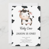 Invitation à l'anniversaire de la vache-garçon mod (Devant)