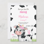 Invitation à l'anniversaire de la vache mignonne (Devant)