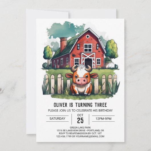 Invitation à l'anniversaire de la vache sainte (Devant)