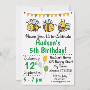 Invitation à l'anniversaire de l'abeille