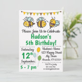 Invitation à l'anniversaire de l'abeille (Debout devant)