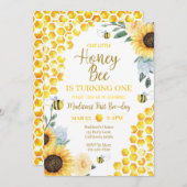 Invitation à l'anniversaire de l'abeille Invitatio (Devant / Derrière)