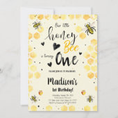 Invitation à l'anniversaire de l'abeille modifiabl (Devant)