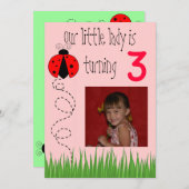 Invitation à l'anniversaire de Ladybug (Devant / Derrière)
