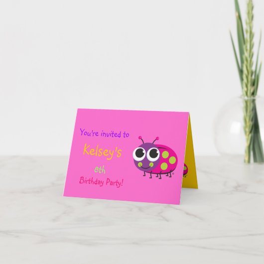 Invitation à l'anniversaire de Ladybug (Devant)